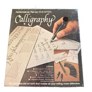 NEW Sheaffer Calligraphy Set Fountain Pen 3 Nibs Instructions Grids Paper 72261